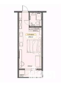 Студия квартира, вторичка, 30м2, 5/9 этаж