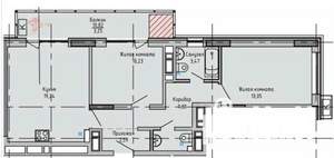 2-к квартира, вторичка, 62м2, 11/16 этаж