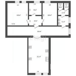 2-к квартира, вторичка, 34м2, 2/2 этаж