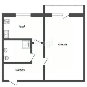 1-к квартира, вторичка, 31м2, 4/5 этаж