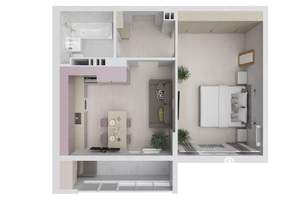 1-к квартира, вторичка, 45м2, 2/8 этаж