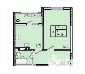 1-к квартира, вторичка, 39м2, 5/8 этаж