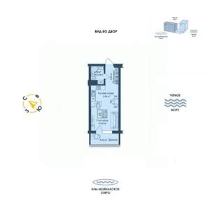 Студия квартира, вторичка, 30м2, 10/12 этаж