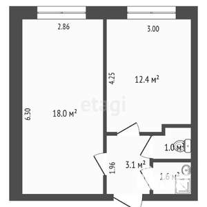 2-к квартира, вторичка, 37м2, 2/5 этаж