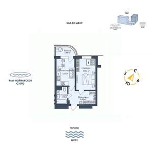 1-к квартира, вторичка, 44м2, 7/12 этаж