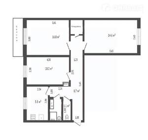 3-к квартира, вторичка, 59м2, 2/5 этаж