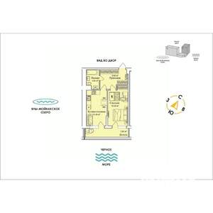 1-к квартира, строящийся дом, 52м2, 1/12 этаж
