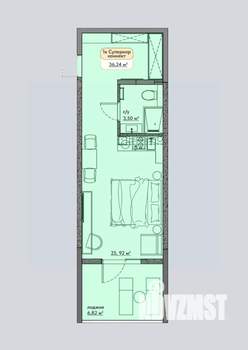 Студия квартира, строящийся дом, 36м2, 7/9 этаж