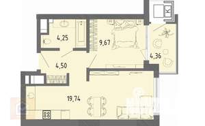 1-к квартира, вторичка, 43м2, 12/16 этаж