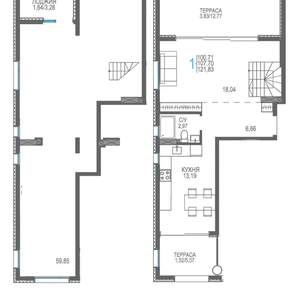 4-к квартира, вторичка, 122м2, 10/10 этаж