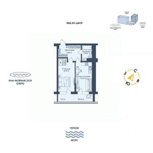 1-к квартира, вторичка, 52м2, 9/12 этаж