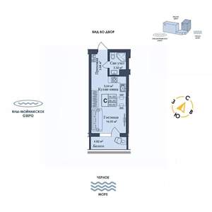 Студия квартира, вторичка, 31м2, 1/12 этаж