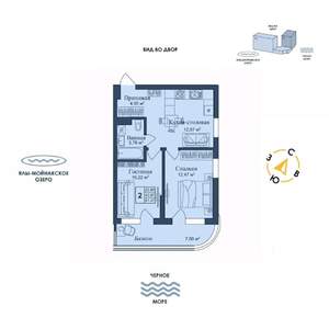 2-к квартира, вторичка, 51м2, 3/12 этаж
