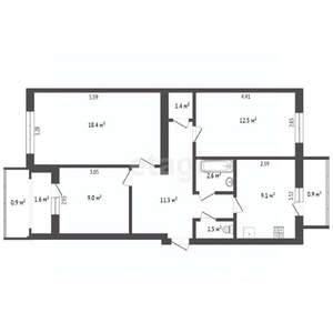 3-к квартира, вторичка, 66м2, 5/5 этаж