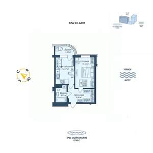 1-к квартира, вторичка, 44м2, 9/12 этаж