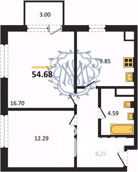 2-к квартира, вторичка, 55м2, 3/4 этаж