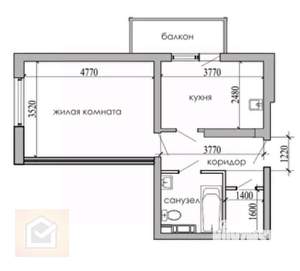 Студия квартира, вторичка, 40м2, 4/12 этаж