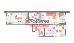 2-к квартира, вторичка, 63м2, 1/13 этаж