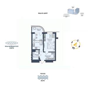1-к квартира, вторичка, 44м2, 10/12 этаж