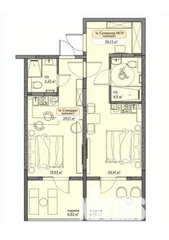 Студия квартира, вторичка, 36м2, 2/9 этаж