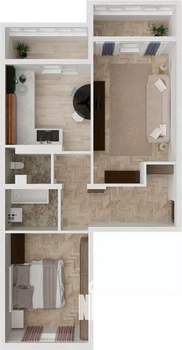 2-к квартира, строящийся дом, 62м2, 4/8 этаж