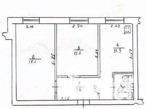2-к квартира, вторичка, 50м2, 1/5 этаж