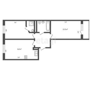 2-к квартира, вторичка, 59м2, 4/5 этаж