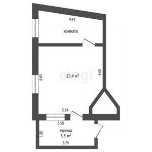 2-к квартира, вторичка, 32м2, 2/2 этаж