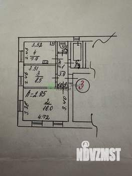 2-к квартира, вторичка, 41м2, 2/2 этаж