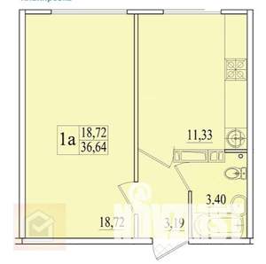 1-к квартира, вторичка, 37м2, 1/8 этаж