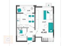 1-к квартира, вторичка, 41м2, 2/10 этаж
