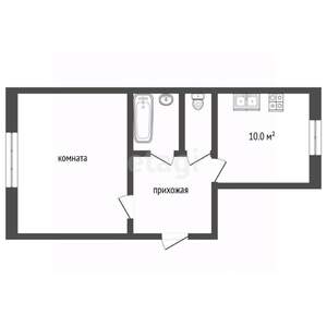 1-к квартира, вторичка, 67м2, 1/2 этаж