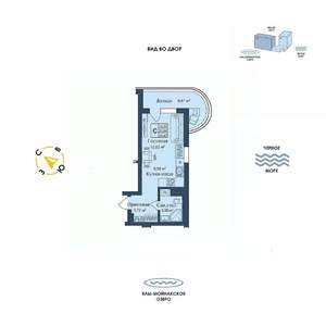 Студия квартира, вторичка, 30м2, 9/12 этаж