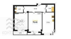 2-к квартира, вторичка, 75м2, 5/8 этаж