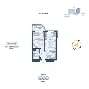 1-к квартира, вторичка, 44м2, 5/12 этаж
